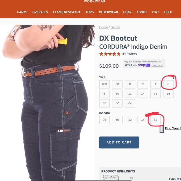 Dovetail Workwear DX Bootcut Cordura Indigo Denim Work Jeans TALL - Picture 3 of 11